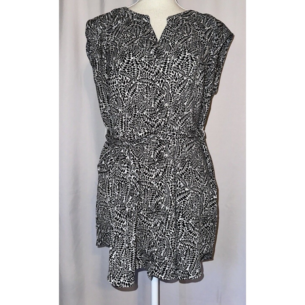 Motherhood Maternity Top Womens Size L Tunic Sleeveless Sash Belt 100% Polyester